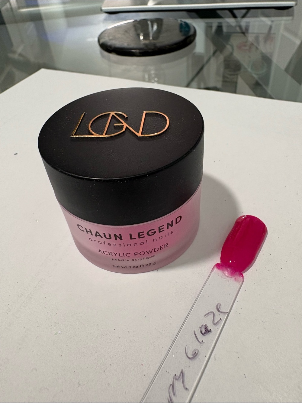 Chaun Legend Raspberry Glaze pink dip nail powder